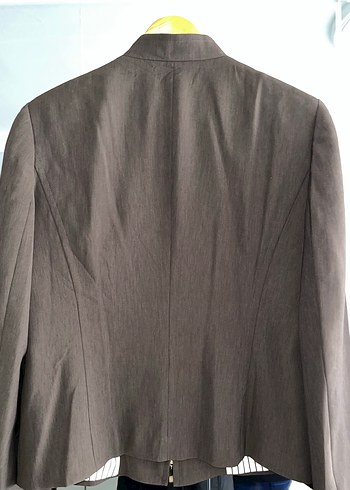 Kahverengi Fermuarlı Kadın Kumaş Ceket - Görsel 4