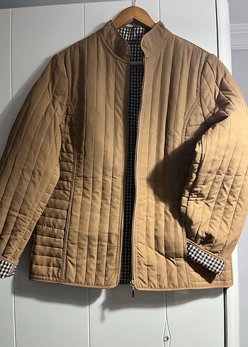 Bej Kadın Midi Boy Fermuarlı Ceket - Görsel 2