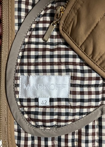 Bej Kadın Midi Boy Fermuarlı Ceket - Görsel 5