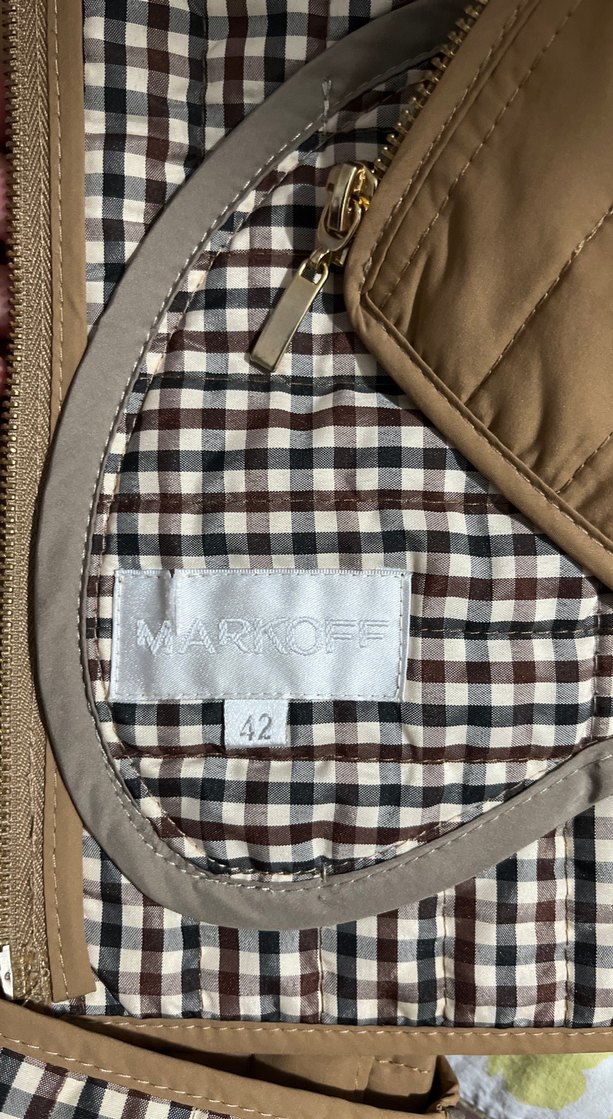 Bej Kadın Midi Boy Fermuarlı Ceket - Görsel 5