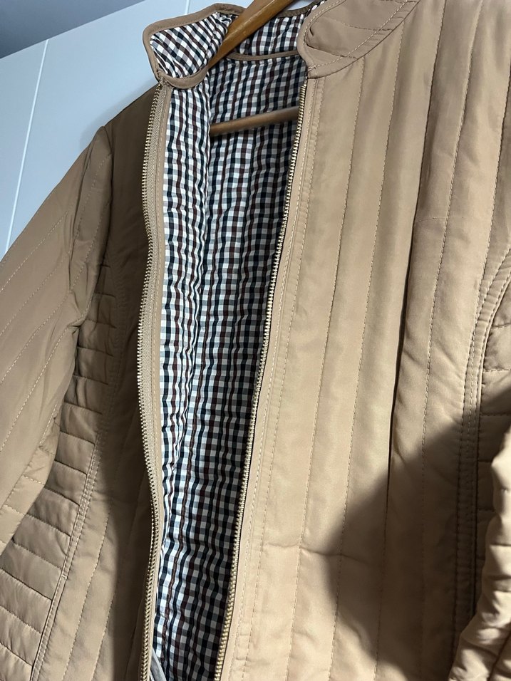 Bej Kadın Midi Boy Fermuarlı Ceket - Görsel 3