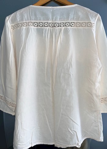 Dantel Detaylı Bohem Pamuk Bluz - Görsel 4