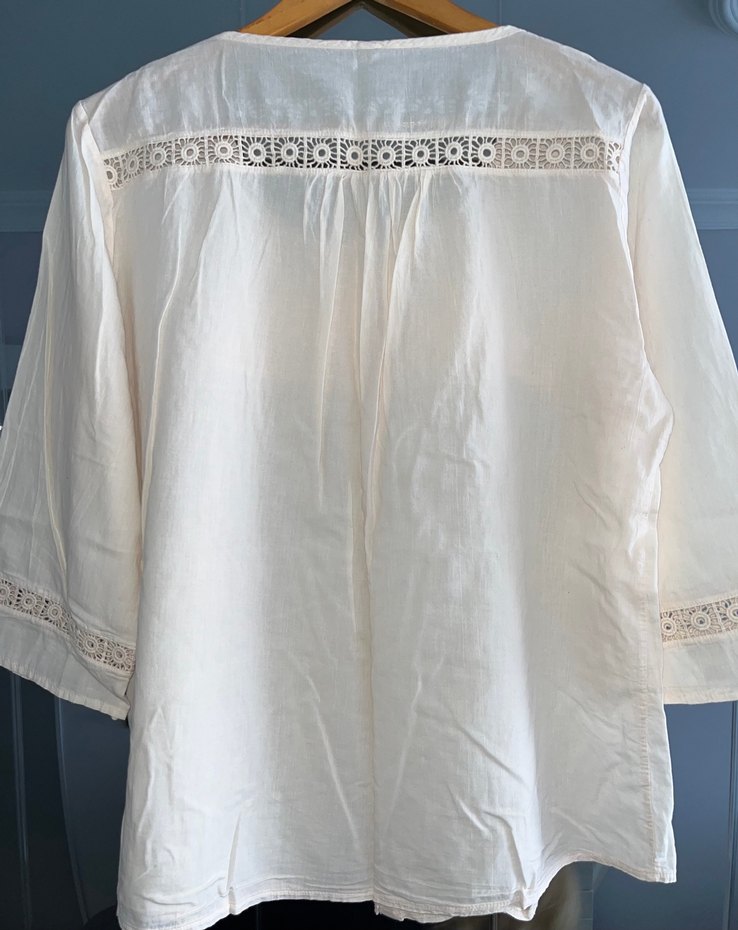 Dantel Detaylı Bohem Pamuk Bluz - Görsel 4