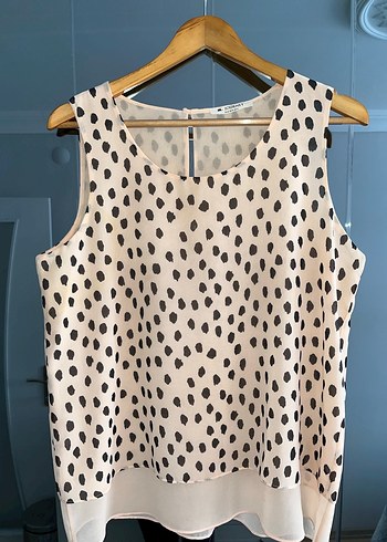 Bej Midi Dökümlü Kadın Kolsuz Bluz - Görsel 2