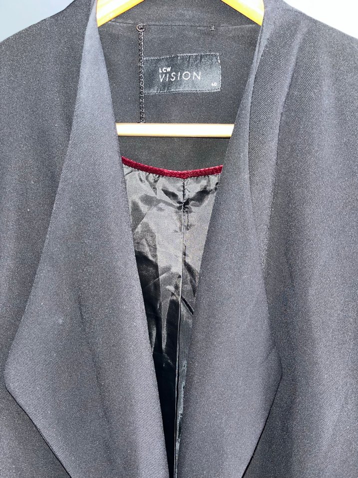 Siyah Düğmeli Kadın Blazer Ceket - Görsel 2