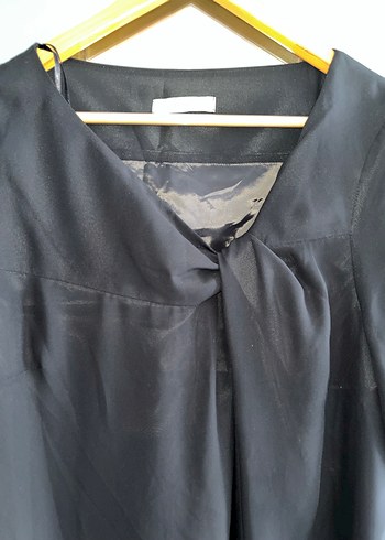 Siyah V Yakalı Salaş Elbise - Görsel 2