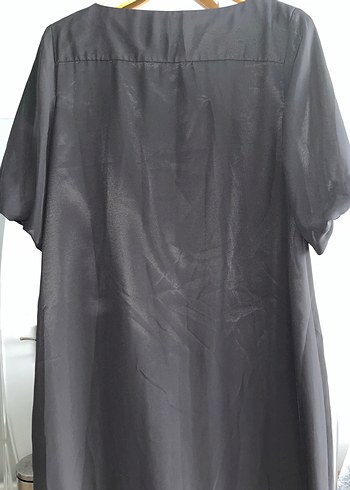 Siyah V Yakalı Salaş Elbise - Görsel 4