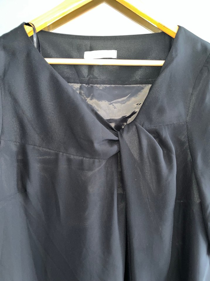 Siyah V Yakalı Salaş Elbise - Görsel 2