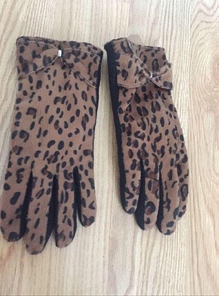 Leopar desen eldiven