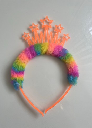 Renkli Tüylü Yıldızlı Saç Bandı - Görsel 2