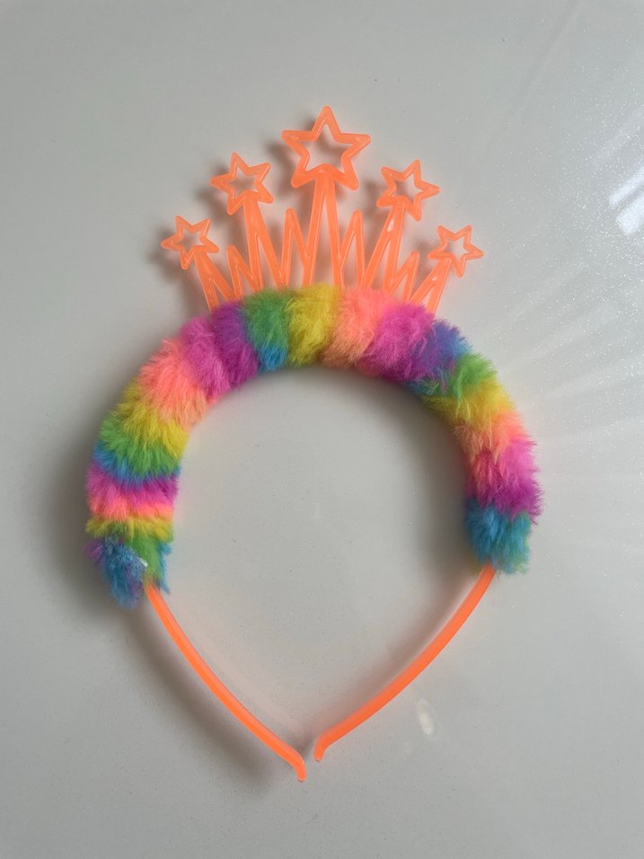 Renkli Tüylü Yıldızlı Saç Bandı - Görsel 2