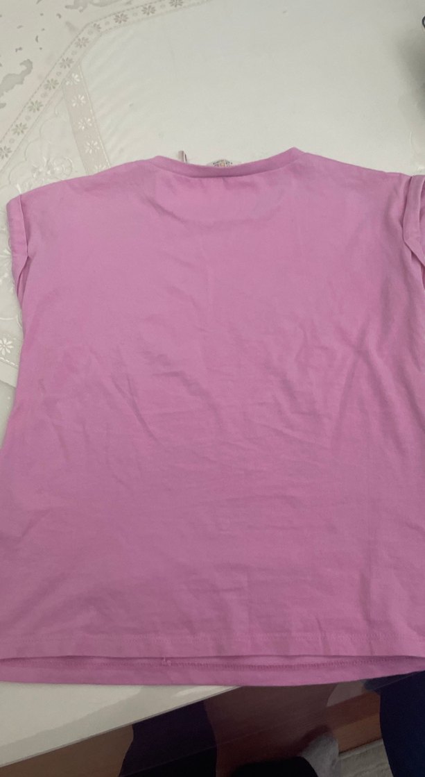 Kız Çocuk Pullu Unicorn Baskılı Tişört - Görsel 3