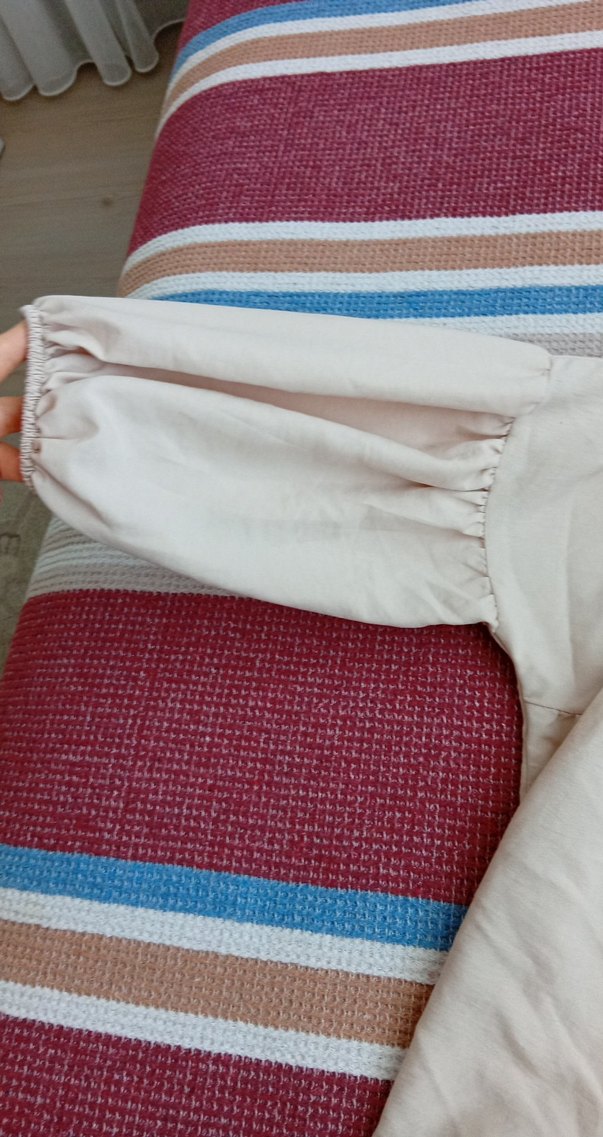 Bej Kadın Keten Gömlek Düğmeli - Görsel 2