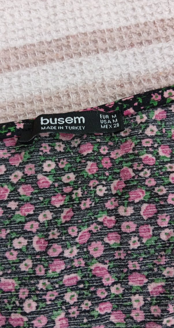 Çiçek Desenli V Yaka Uzun Kollu Kadın Bluz - Görsel 2