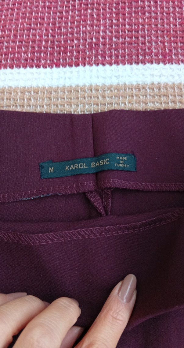 Bordo Drapeli Midi Kalem Etek - Görsel 2