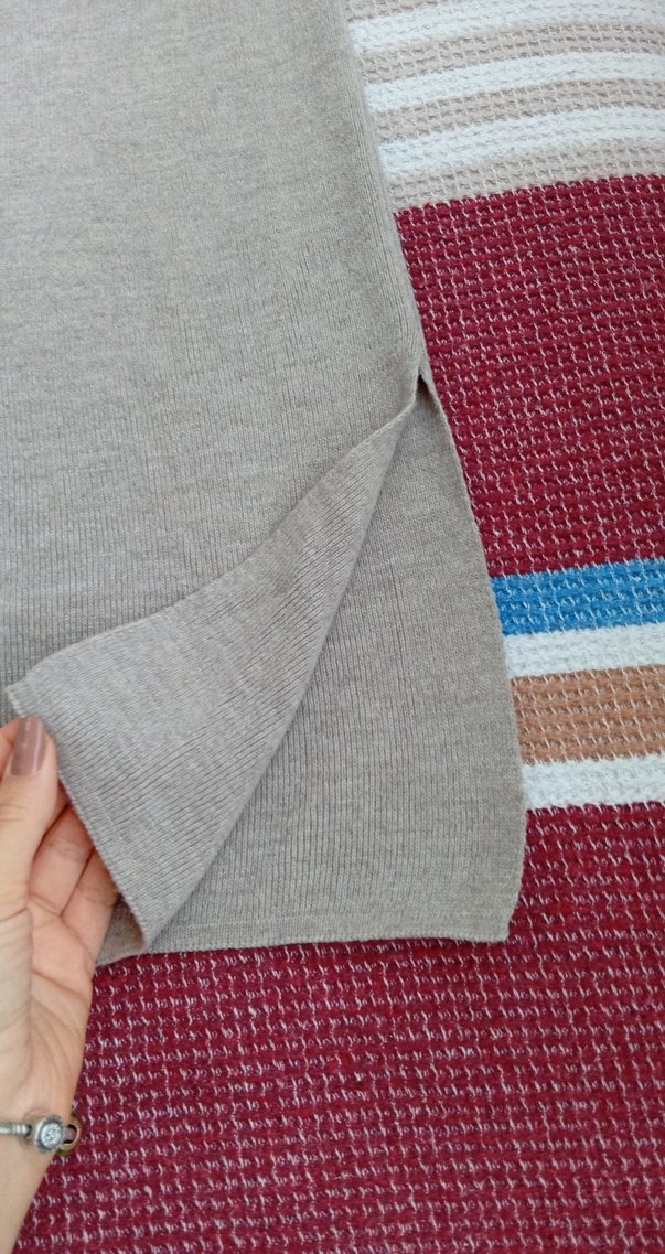 Bej Kadın Uzun Triko Etek - Görsel 2