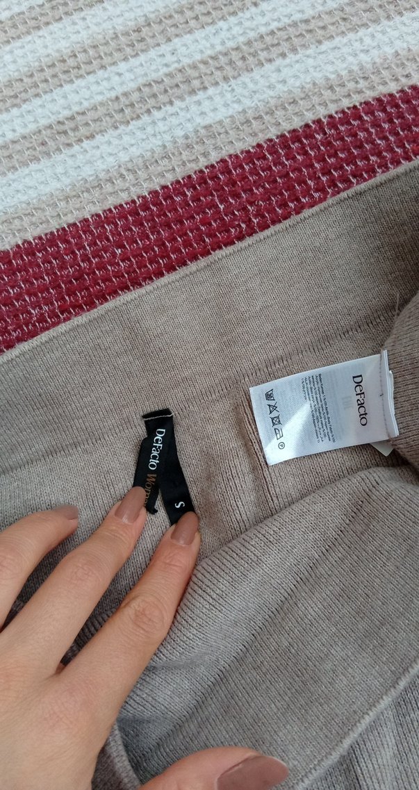 Bej Kadın Uzun Triko Etek - Görsel 3