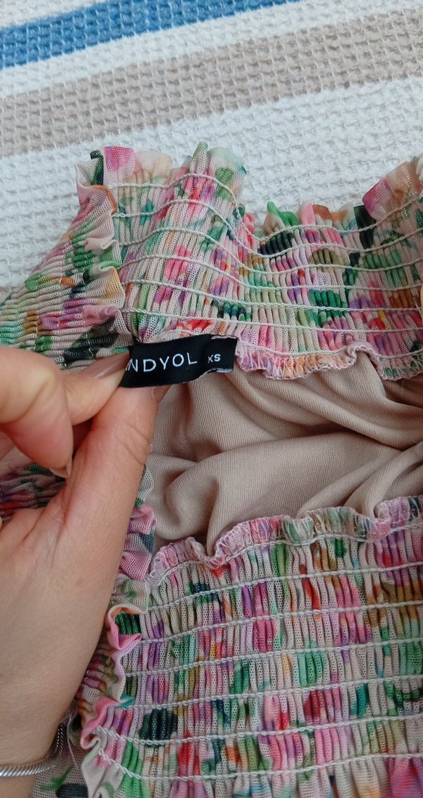 Çiçek Desenli Fırfırlı  Etek - Görsel 2