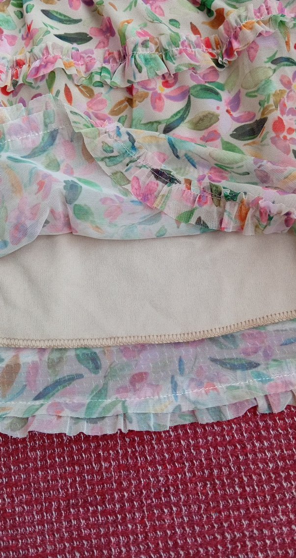 Çiçek Desenli Fırfırlı  Etek - Görsel 3