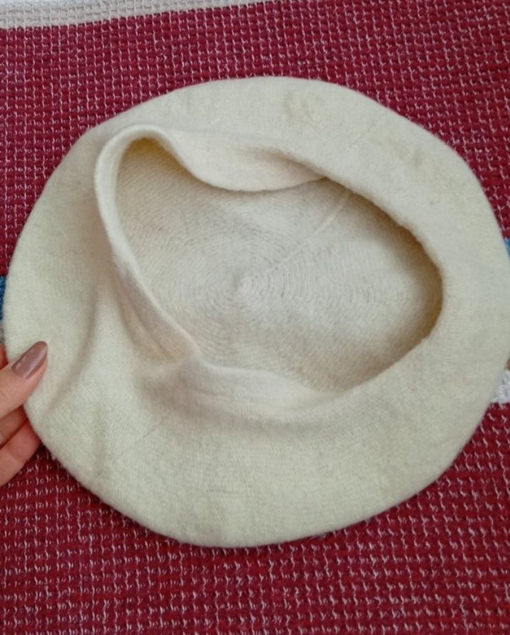 Beyaz Örgü Yün Kadın Bere - Görsel 2