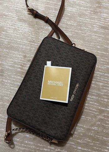 Michael Kors Zincir Detaylı Kahverengi Deri Çanta - Görsel 5