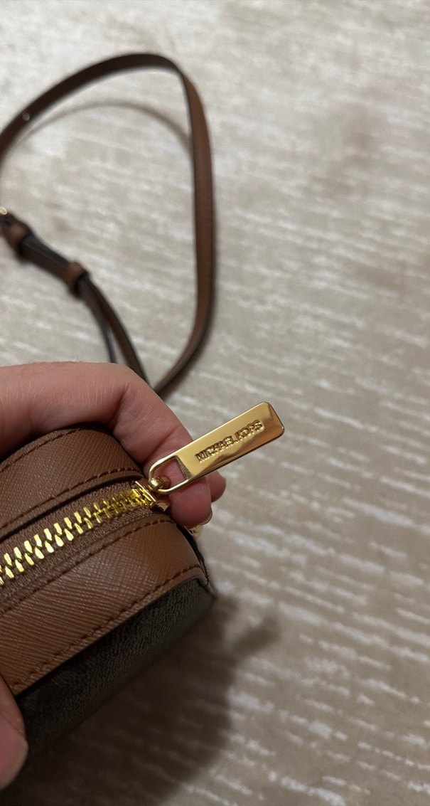 Michael Kors Zincir Detaylı Kahverengi Deri Çanta - Görsel 3