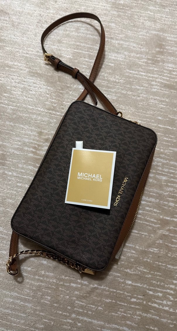 Michael Kors Zincir Detaylı Kahverengi Deri Çanta - Görsel 5