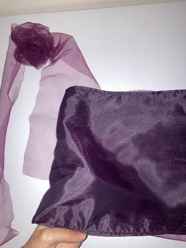 Kadın Mor Saten Drapeli Büstiyer - Görsel 3