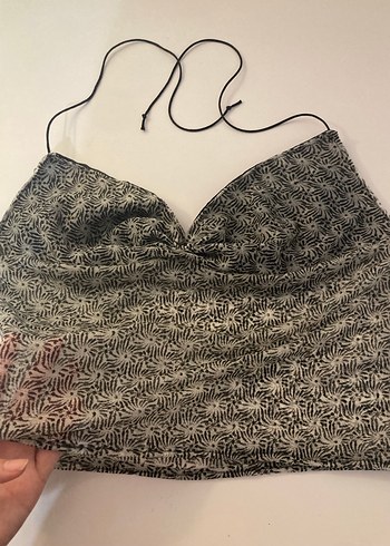 Gri V Yakalı Detaylı Büstiyer - Görsel 4