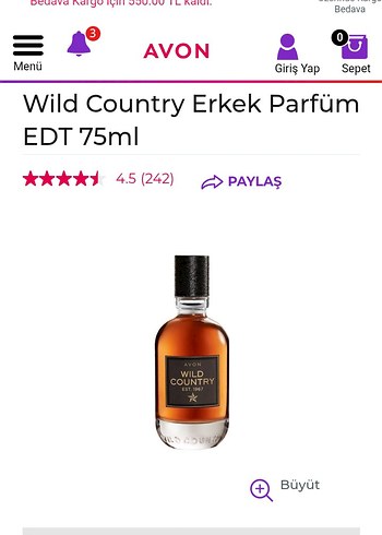 Avon Wild Country Erkek Parfüm EDT 75ml - Görsel 2