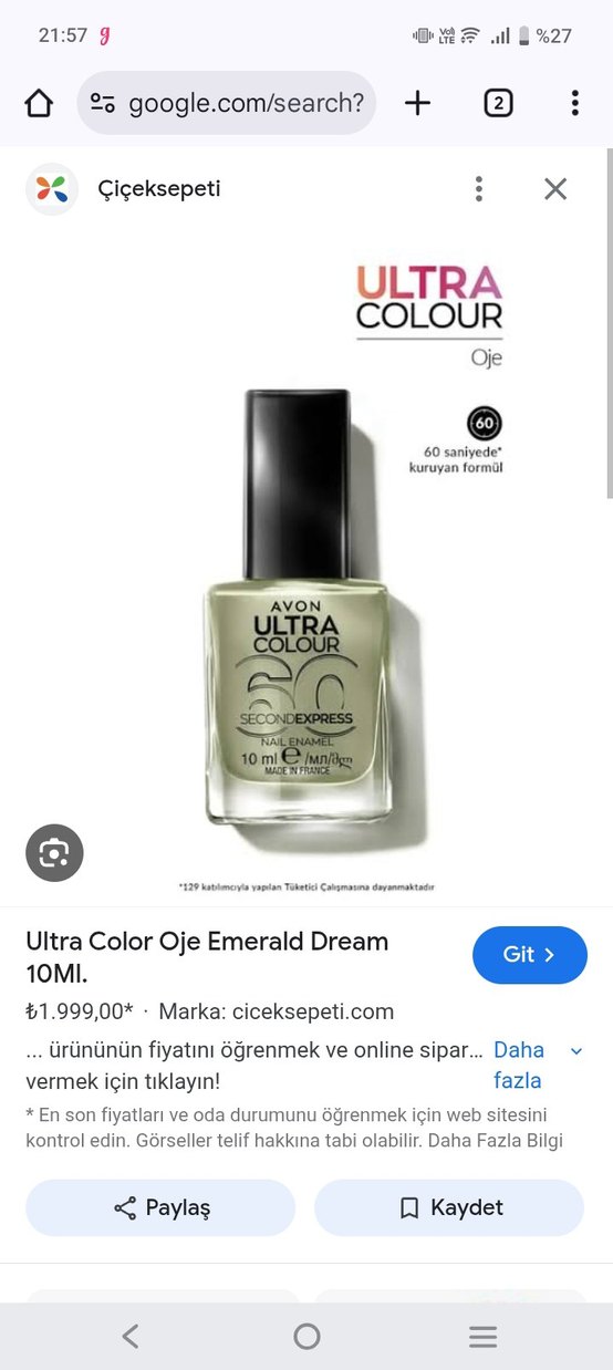 Avon Ultra Colour Hızlı Kuruyan Haki Oje - Görsel 3