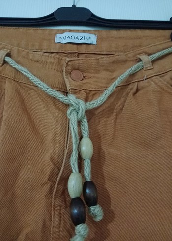 Kahverengi Kemerli kot Kadın Pantolon - Görsel 3