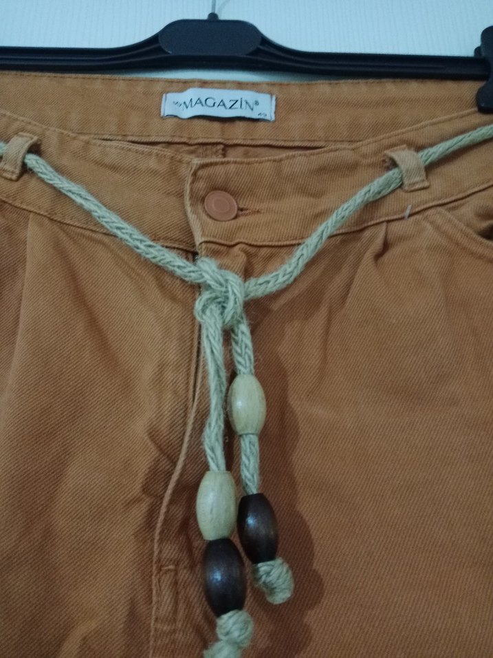 Kahverengi Kemerli kot Kadın Pantolon - Görsel 3