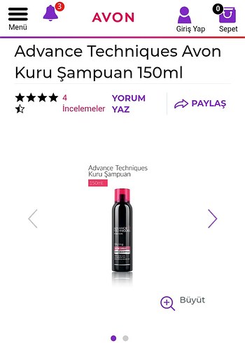 Avon Advance Techniques Kuru Şampuan 150ml