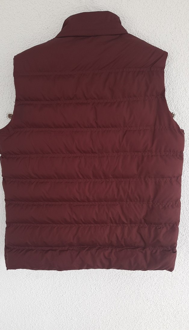 Bordo Fermuarlı Yüksek Yakalı Erkek Yelek - Görsel 3