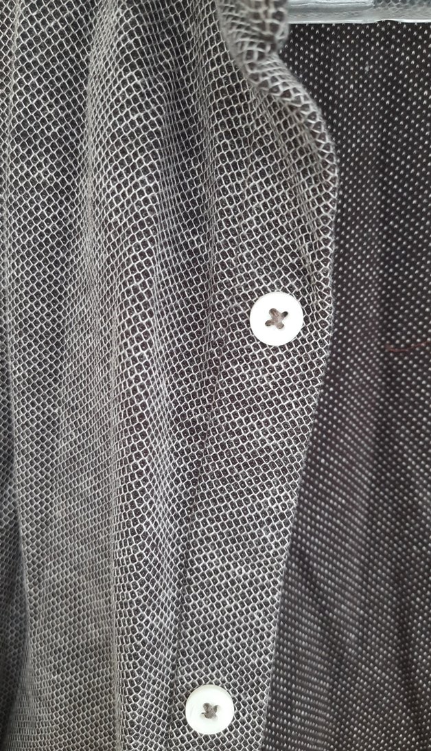 Kahve Gri  Keten Uzun Kollu Düğmeli Erkek Gömlek - Görsel 3