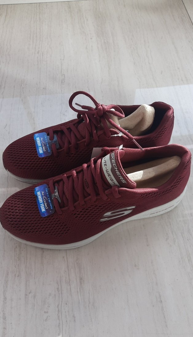 Bordo Skechers Hafif Spor Ayakkabı - Görsel 2