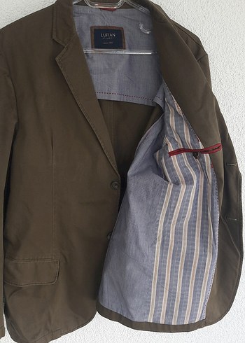 Düğmeli Haki Erkek Keten Ceket - Görsel 5