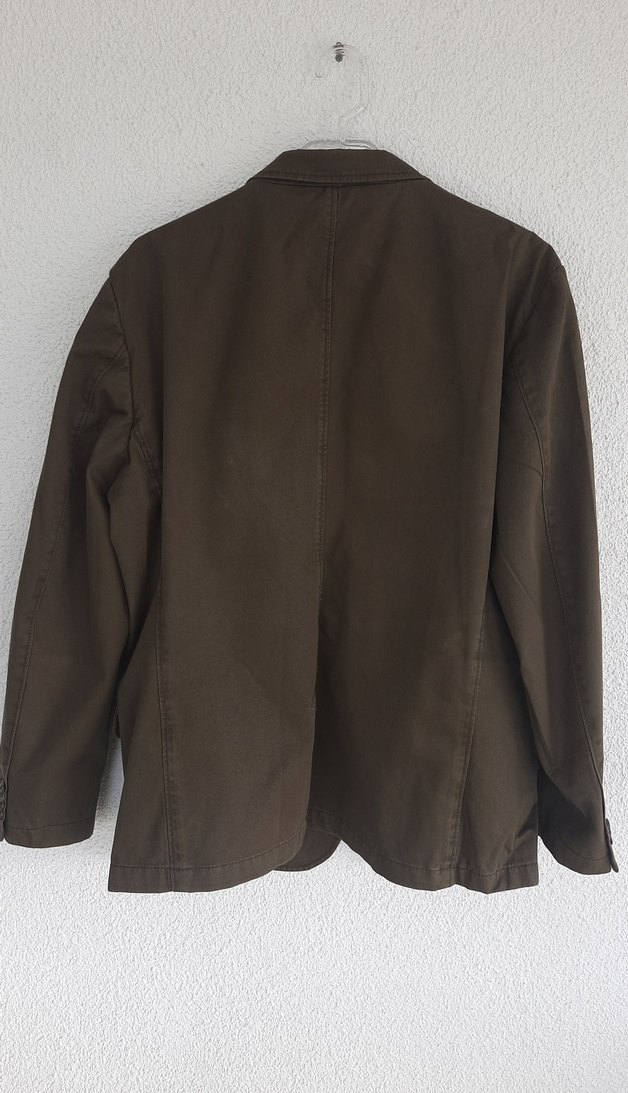 Düğmeli Haki Erkek Keten Ceket - Görsel 4