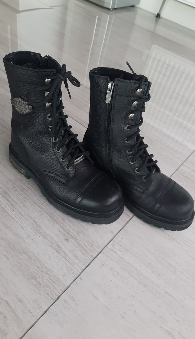 Siyah Deri Biker Botlar Yüksek Topuklu - Görsel 2