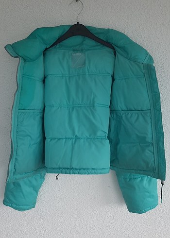 Turkuaz, Fermuarlı Kısa Kadın Kış Montu - Görsel 2