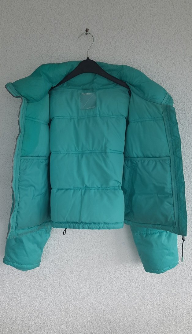 Turkuaz, Fermuarlı Kısa Kadın Kış Montu - Görsel 2