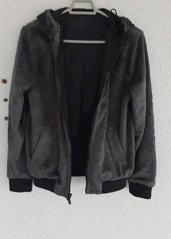 Kapüşonlu Siyah Fermuarlı Kadın Ceket - Görsel 4