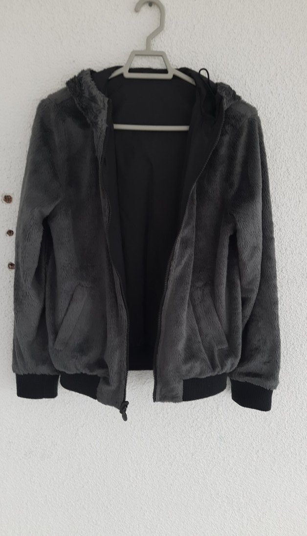 Kapüşonlu Siyah Fermuarlı Kadın Ceket - Görsel 4