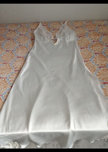 6 parca Uzun Beyaz Kadın Sabahlık - Görsel 4