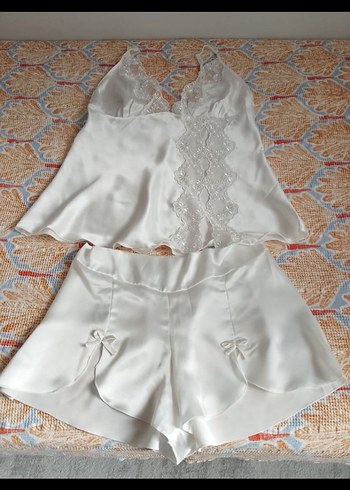 6 parca Uzun Beyaz Kadın Sabahlık - Görsel 3