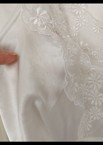 6 parca Uzun Beyaz Kadın Sabahlık - Görsel 9