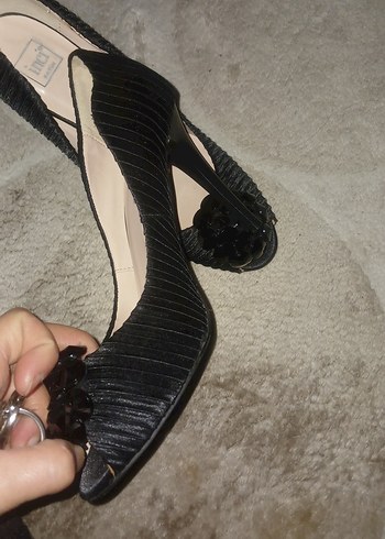 Siyah Platform Topuklu Kadın Abiye Ayakkabı - Görsel 4