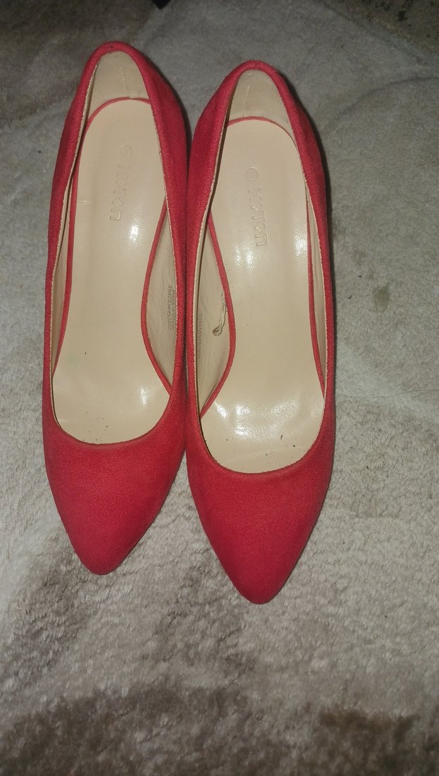 Klasik Kırmızı Süet Stiletto - Görsel 4