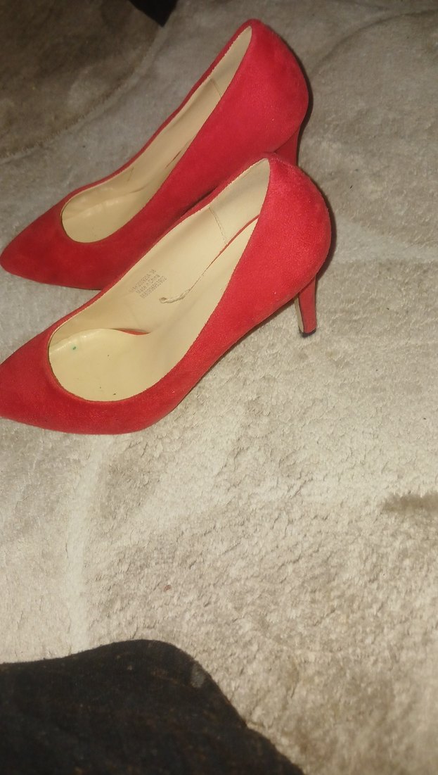 Klasik Kırmızı Süet Stiletto - Görsel 3